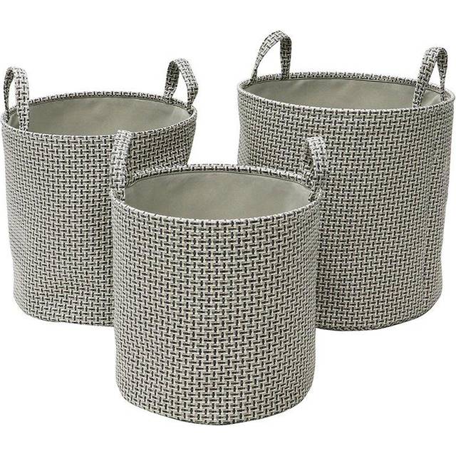 Shadow Fabric 3 Piece Baskets Set - Grey