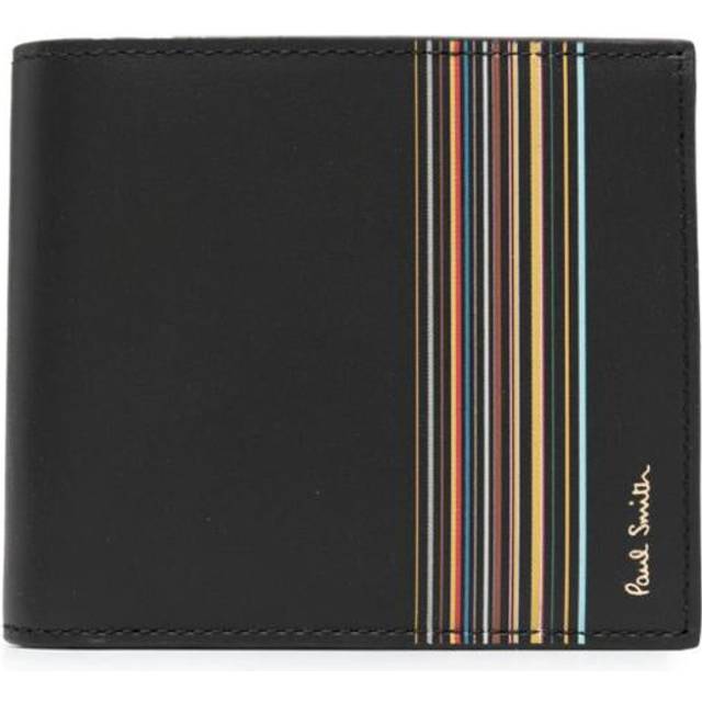 Paul Smith "Signature Stripe Block" Bifold Wallet - Black   - U