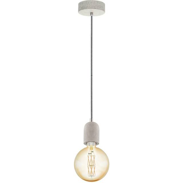 Hanging Ceiling Pendant Light Grey Concrete 1 x 60W E27 Hallway Feature Lamp