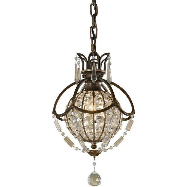 1 Bulb Ceiling Pendant Light Fitting Oxidized Bronze British Bronze LED E14 60W