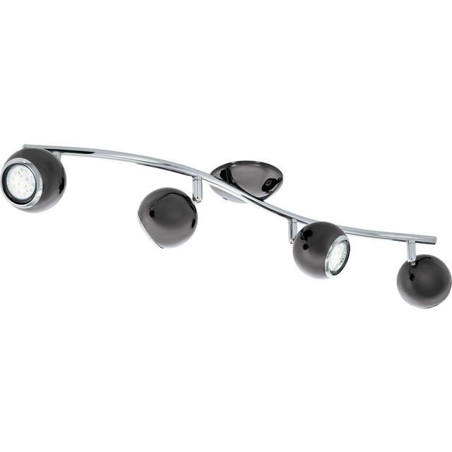 Flush 4 Spots Ceiling Light Colour Nickel Chrome Plated Steel Bulb GU10 4x3W