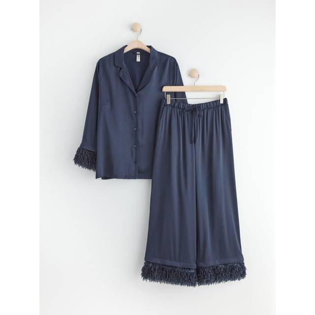 LINDEX Pyjama Feather Cuffs |Marinblå |XXL