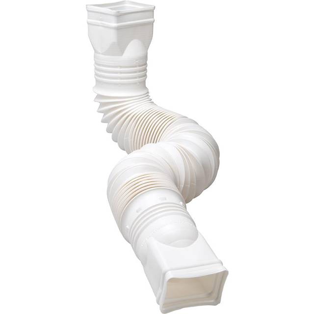 Amerimax White Flexible Downspout Extension Gutter Connector Rainwater Drainage