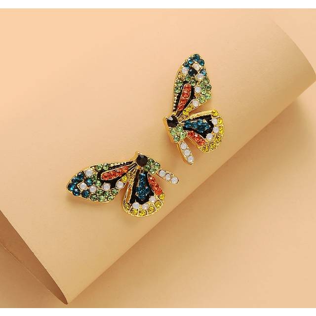 SHEIN Rhinestone Decor Butterfly Stud Earrings