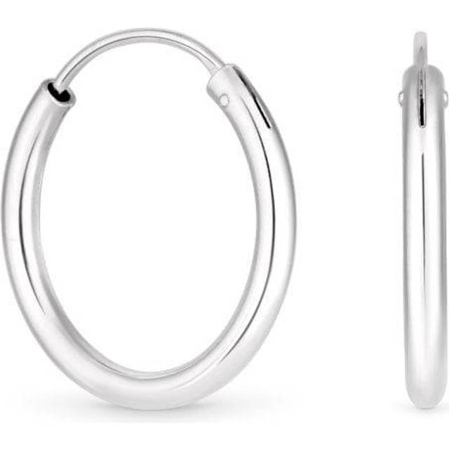 Simply Silver Sterling Silver 925 Polished Sleeper Hoop Earrings
