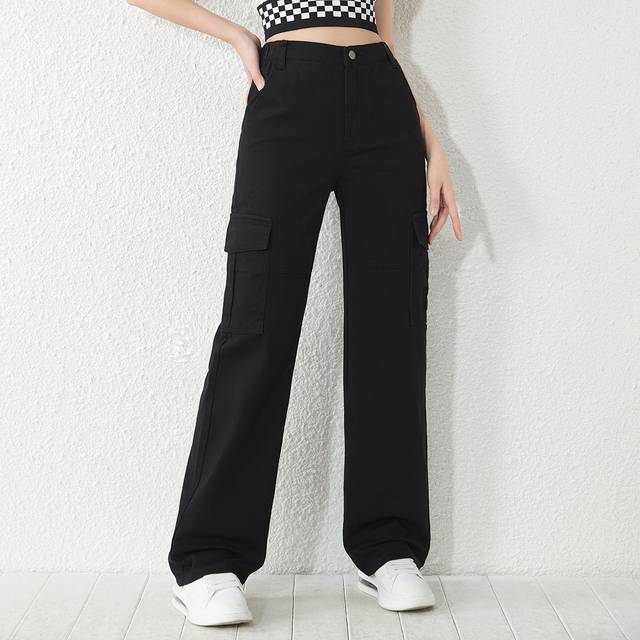 SHEIN Teen Girls Flap Pocket Cargo Jeans