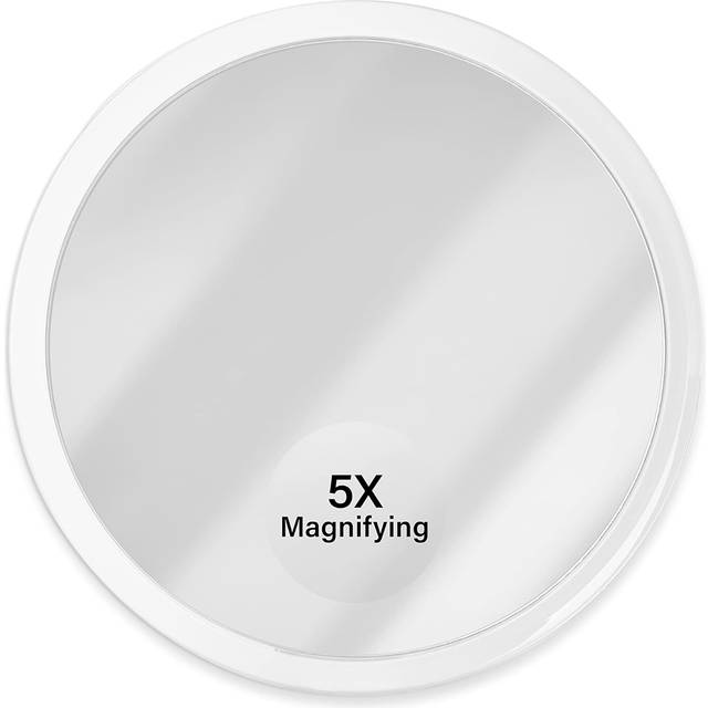 Jumbl 15 cm 5X Magnifying Mirror, Compact Suction Cup Makeup Mirror with 5X Magnification for Bathroom, Shower, Beauty & Skin Care, Brow Threading &