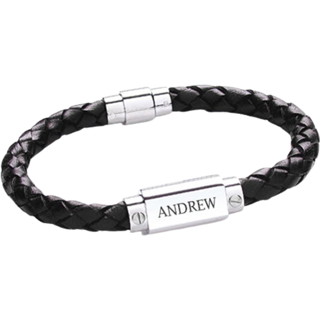 Treat Republic Personalised Men's Leather Bracelet