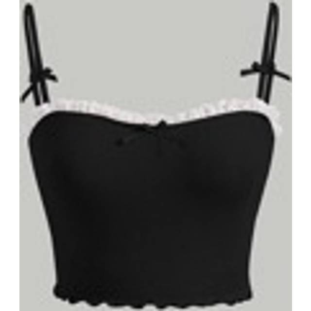 SHEIN Contrast Lace Bow Front Cami Top