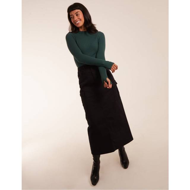Blue Vanilla Womens Pocket Maxi Skirt - Black - Size 10 UK