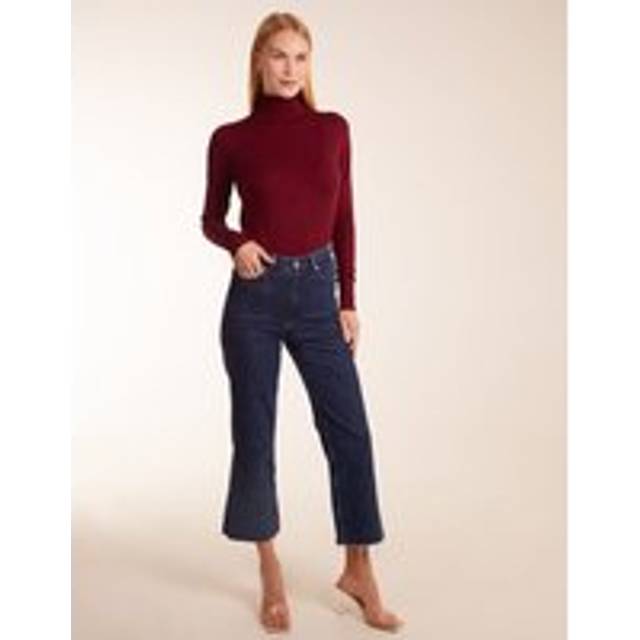 Blue Vanilla Womens Roll Neck Jumper - Burgundy Viscose - Size 2XL