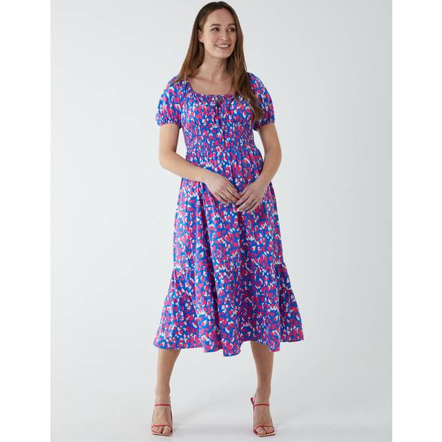 Blue Vanilla Womens Abstract Heart Midi Dress - Size 8 UK