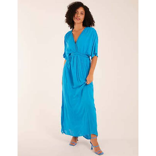 Womens Rope Detail Batwing Midi Dress - Blue - 8