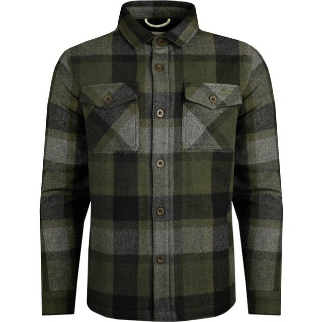 Weird Fish Cresseley Wool Blend Shacket: Dark Olive: XL Size: XL, Colo
