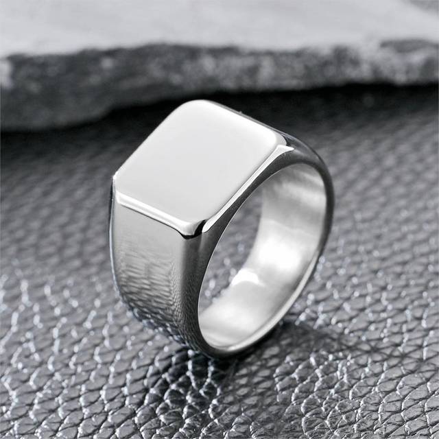 SHEIN 1pc Personalized Fashion Titanium Steel Ring Party, Dance, Gathering Hand Accessory Ring Atmospheric Leisure Business Style Index Finger Ring For All-