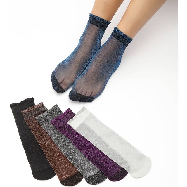 SHEIN 6pairs Sheer Crew Socks