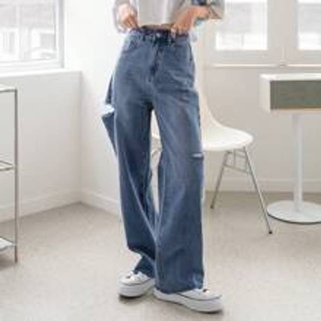 DAZY Ripped Wide Leg Jeans