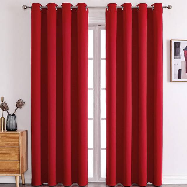 SHEIN 1pc Solid Color Polyester Curtain, Blackout And Thermal Insulation Curtain For Kitchen, Dining Room, Living Room, Bedroom, Suitable For Christmas Holi
