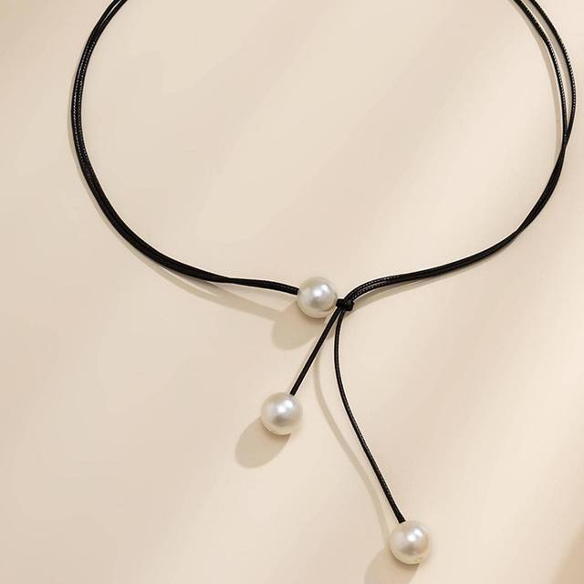 Pärldekor Y-lariat Halsband - Multifärgad (En-Storlek)