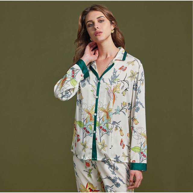 LUVLETTE Floral Print Blouse & Trousers PJ Set