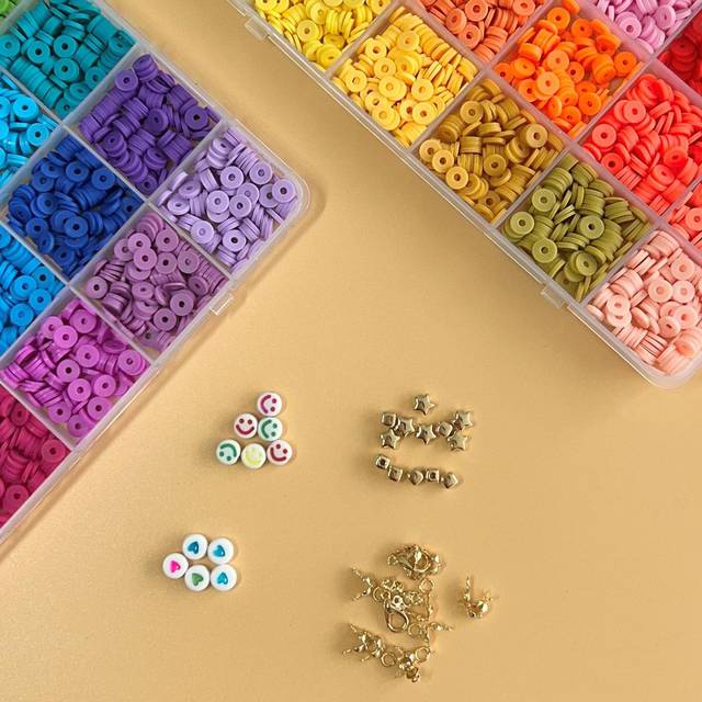 SHEIN 4800pcs Polymer Clay Beads Jewelry Making Kit With Accessories For DIY Bracelet Necklace Craft Making For Girls Gift