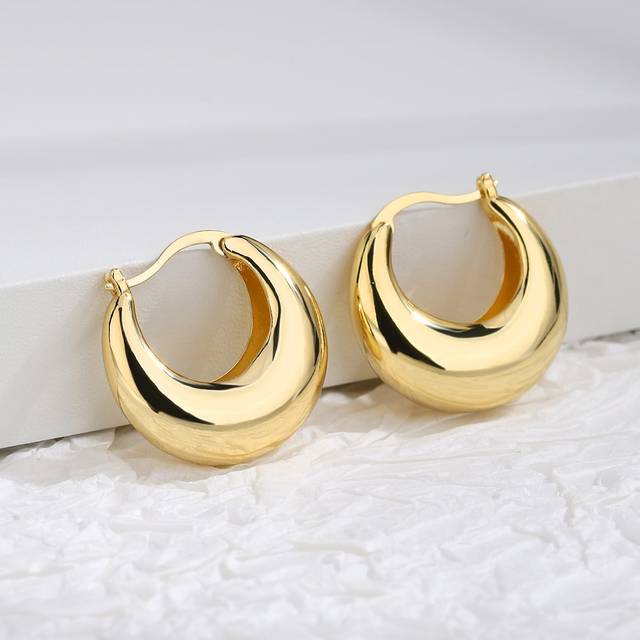 Charm-In 1pc Minimalist Hoop Earrings Copper Jewelry