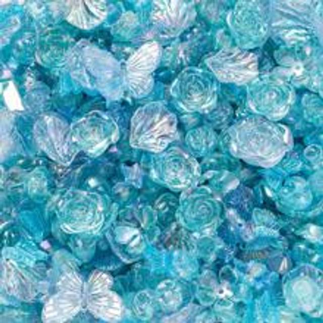 SHEIN 30gram10~40mm Style Mixed AB Color Loose Beads Butterfly Flower Fan Bowknot Acrylic Spacer Beads For Jewelry Making DIY Bracelet