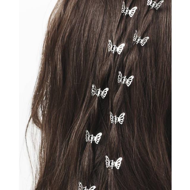 SHEIN 10pcs Silver Hollow Butterfly Hair Clips, Sweet Butterfly Design Women&#39;s & Girls&#39; Hair Accessories Summer Hair Claw Hair Jaw Clip Hair Clamps Hair Clu