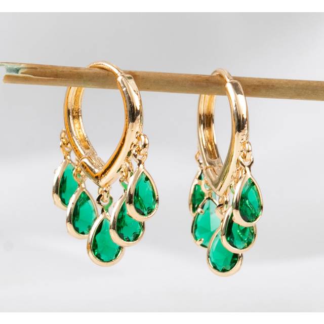 SHEIN 1 Pair Fashion Luxury Shiny Elegant Sweet High-Quality Gold, Silver, Pink, Colorful Drop, Heart, Flower, Round Zirconia Mini Hoop Earrings, Suitable F