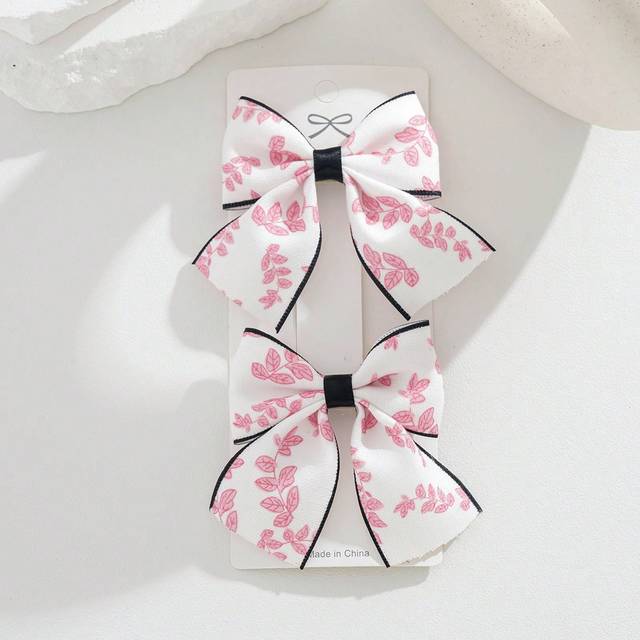 SHEIN 2pcs/Set Fresh Printed Hair Clips For Kids