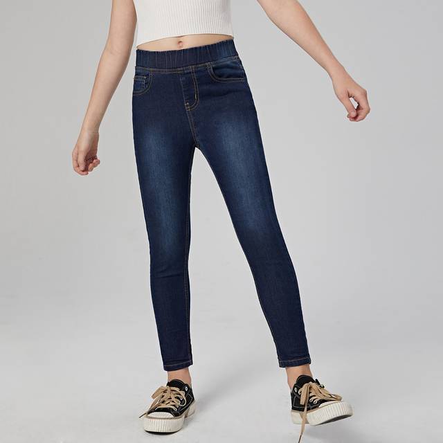 SHEIN Tween Girl Elastic Waist Jeans