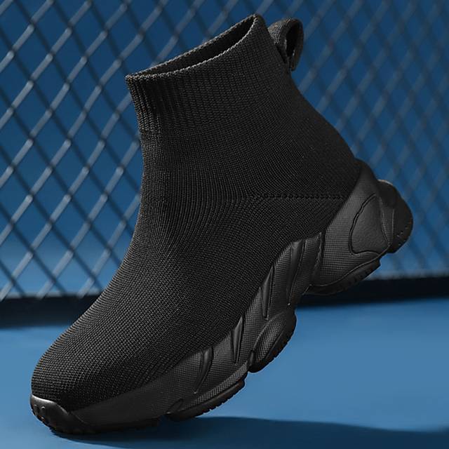 Dam Svarta Minimalistisk Stickad Detalj Sock Sneakers, Dam Sneakers (EUR35,EUR36,EUR37,EUR38,EUR39,EUR40,EUR41)