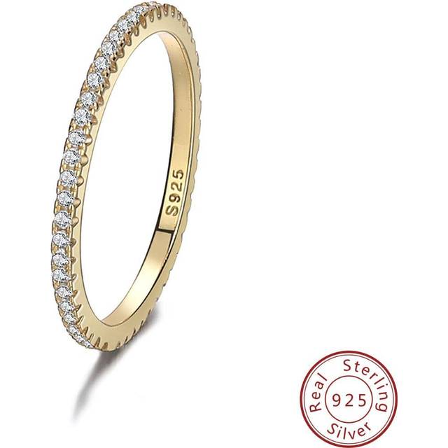 SHEIN Cubic Zirconia Decor Sterling Silver Ring Wedding Engagement Bridal Jewelry