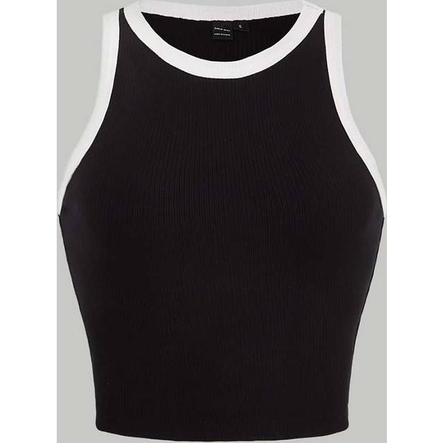 SHEIN Contrast Binding Crop Tank Top