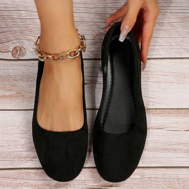 Lättviktiga, avslappnade slip-on plattor för kvinnor, bekväma mångsidiga svarta loafers, lämplig för stora storlekar 35-43, semesterstil (CN35,CN36,CN37,CN38,CN39,CN40,CN41,CN42,CN43)