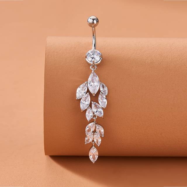 Koppar cubic zirconia dekor magring för kvinnor & män, gör ett djärvt uttalande med denna edgy body smycken present - Silver (En-Storlek)