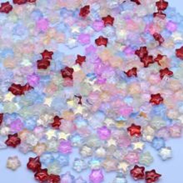SHEIN 8mm 60pcs a bag Mix color  star  glass beads for Jewelry making not with box