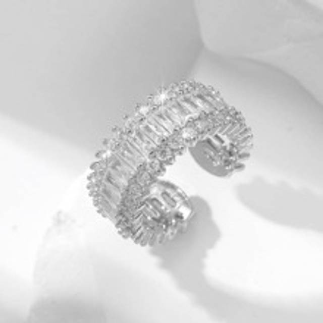 SHEIN Wedding/Bride T-Shaped Cubic Zirconia Adjustable Ring