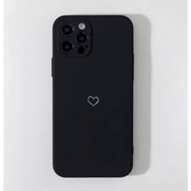Heart Print Minimalist Solid Color Phone Case, kompatibel med & Galaxy IPhone16, IPhone16promax, IPhone16pro, IPhone16plus - Svart och Vitt (Multi-size)