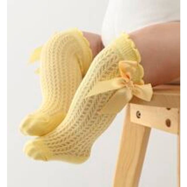 SHEIN Toddler Girls Bow Decor Over The Knee Socks