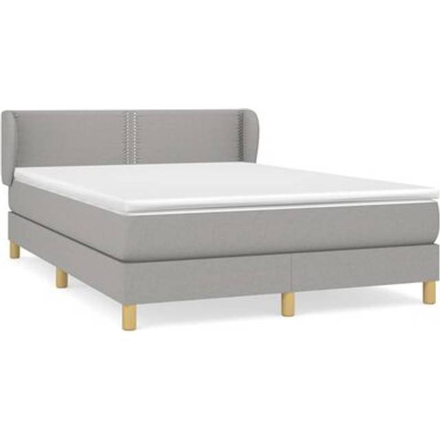 Ramsäng med madrass svart 140x190 cm tyg
