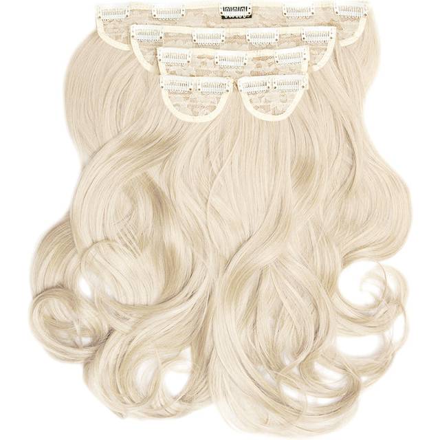 Super Thick 16" 5 Piece Blow Dry Wavy Clip In Hair Extensions - Bleach Blonde