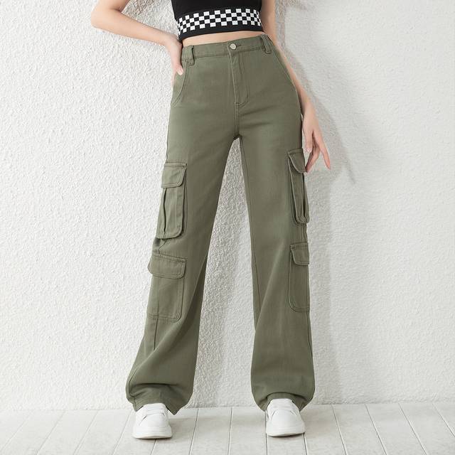 SHEIN Teen Girls Flap Pocket Cargo Jeans