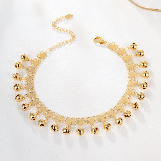 SHEIN 1pc Fashion Versatile Minimalist Tassel, Bell, Water Drop, Evil Eye Charm Anklet For Women