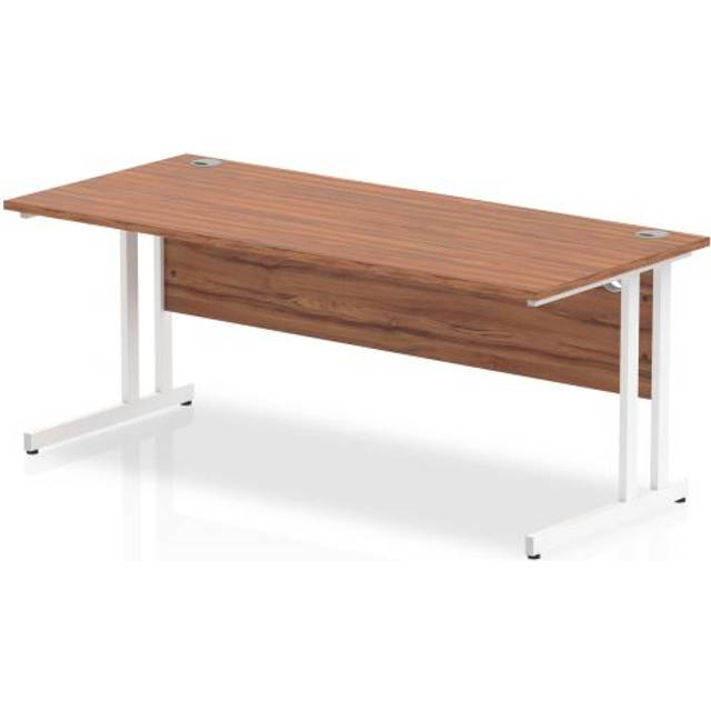 Impulse 1800/800 Rectangle White Cantilever Leg Desk Walnut - MI001908