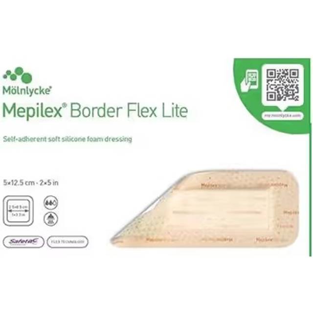 Tunt skumförband silikon Mepilex Flex L - 5x12,5cm Border Lite - 5 st