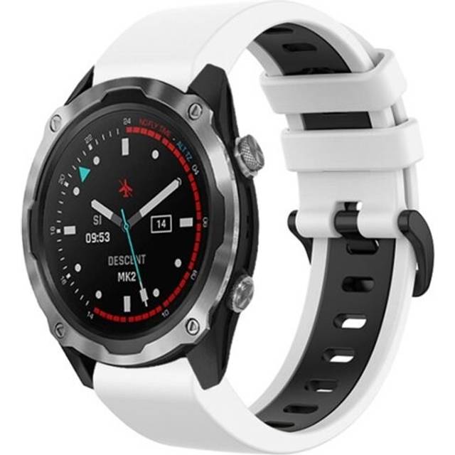 Silikonarmband till Garmin Descent MK2 26mm - Vit & Svart