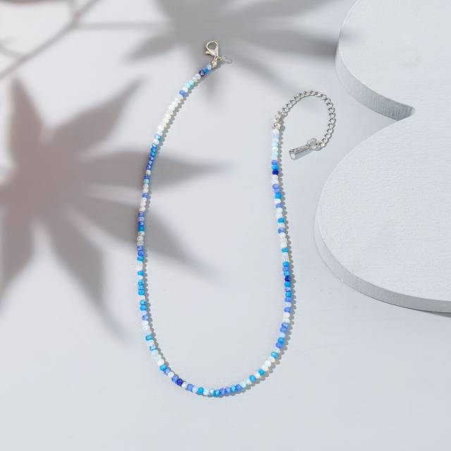 SHEIN 1pc Multi-Color Crystal Beaded Necklace (Beads Randomly Selected)