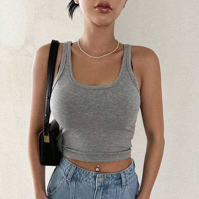 DAZY Solid Crop Tank Top