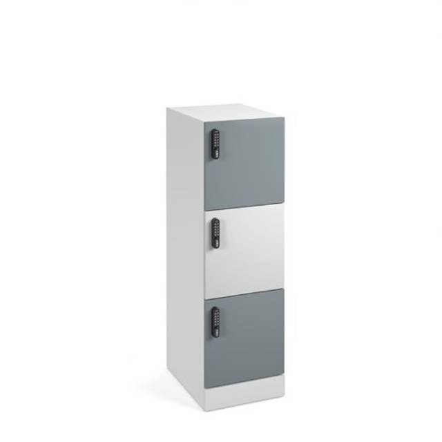 Flux 1300mm High Lockers With Three Doors - Mechanical Lock Kendal Oak